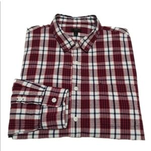 J. Crew Button Up Plaid Shirt Mens XL